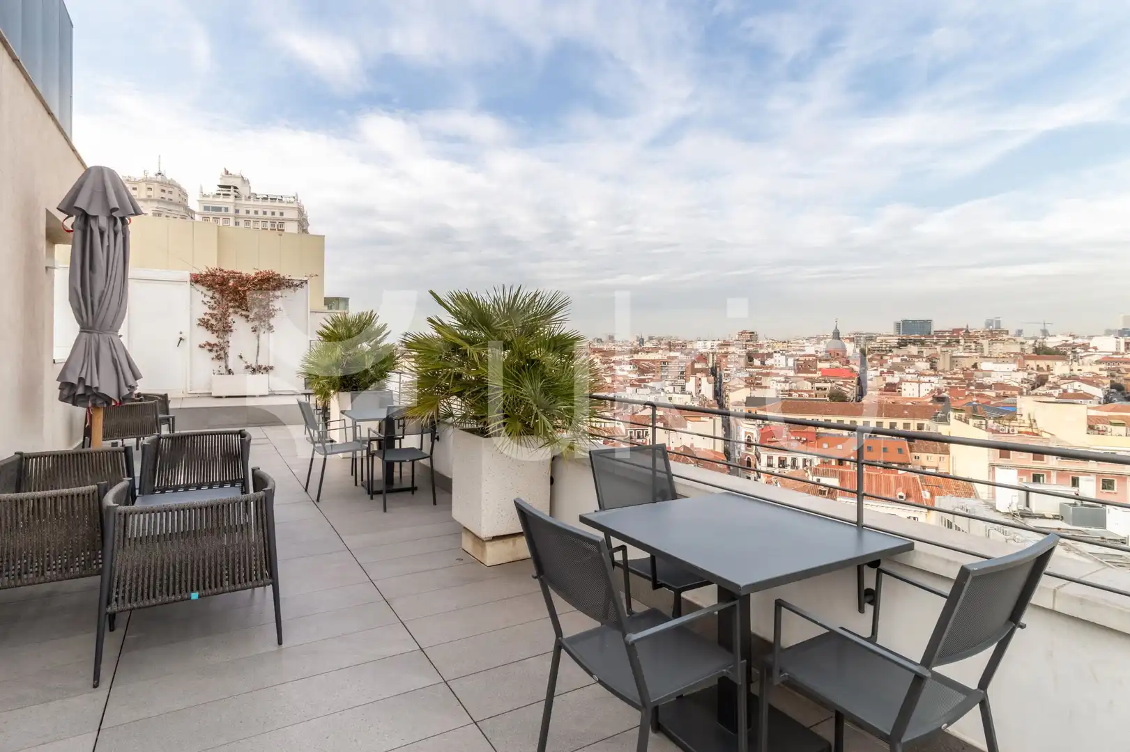 Terrace of Apartments for rent in Madrid  with Air Conditioner, Heating and Furnished