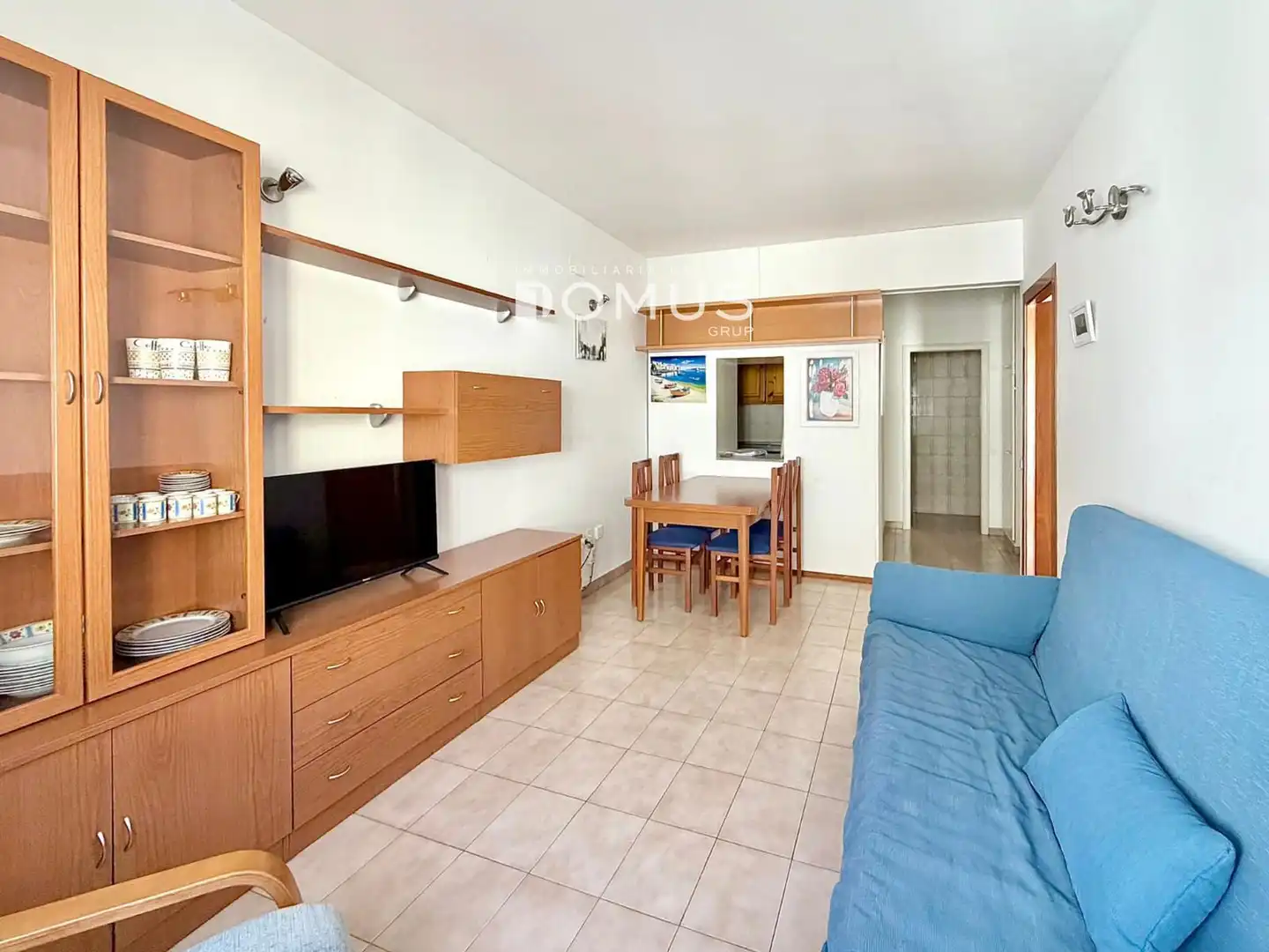 Wohnzimmer von Wohnung zur Miete in L'Escala mit Klimaanlage, Heizung und Terrasse