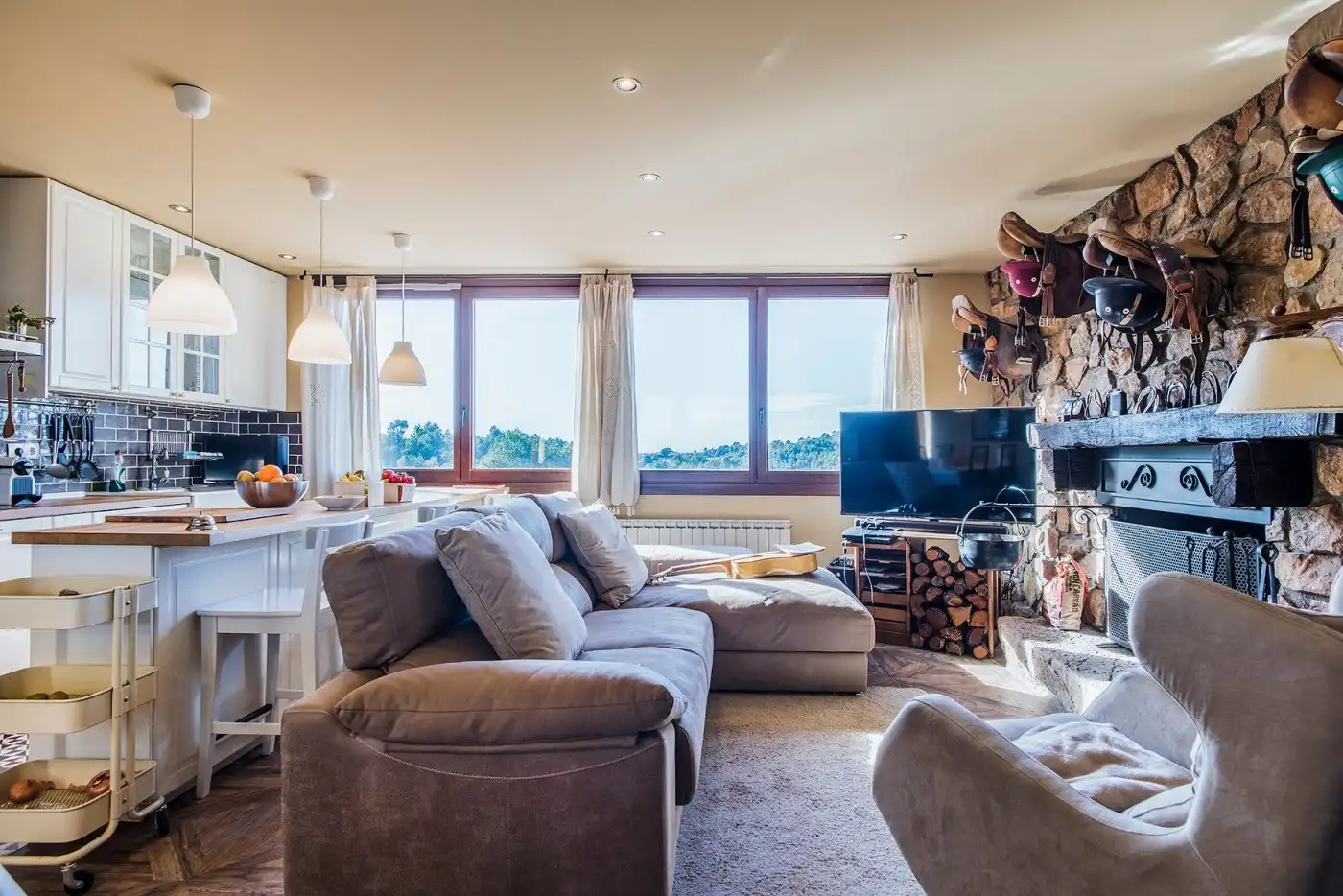 Sala de estar de Casa o chalet en venta en Castellfollit del Boix con Jardín privado y Terraza