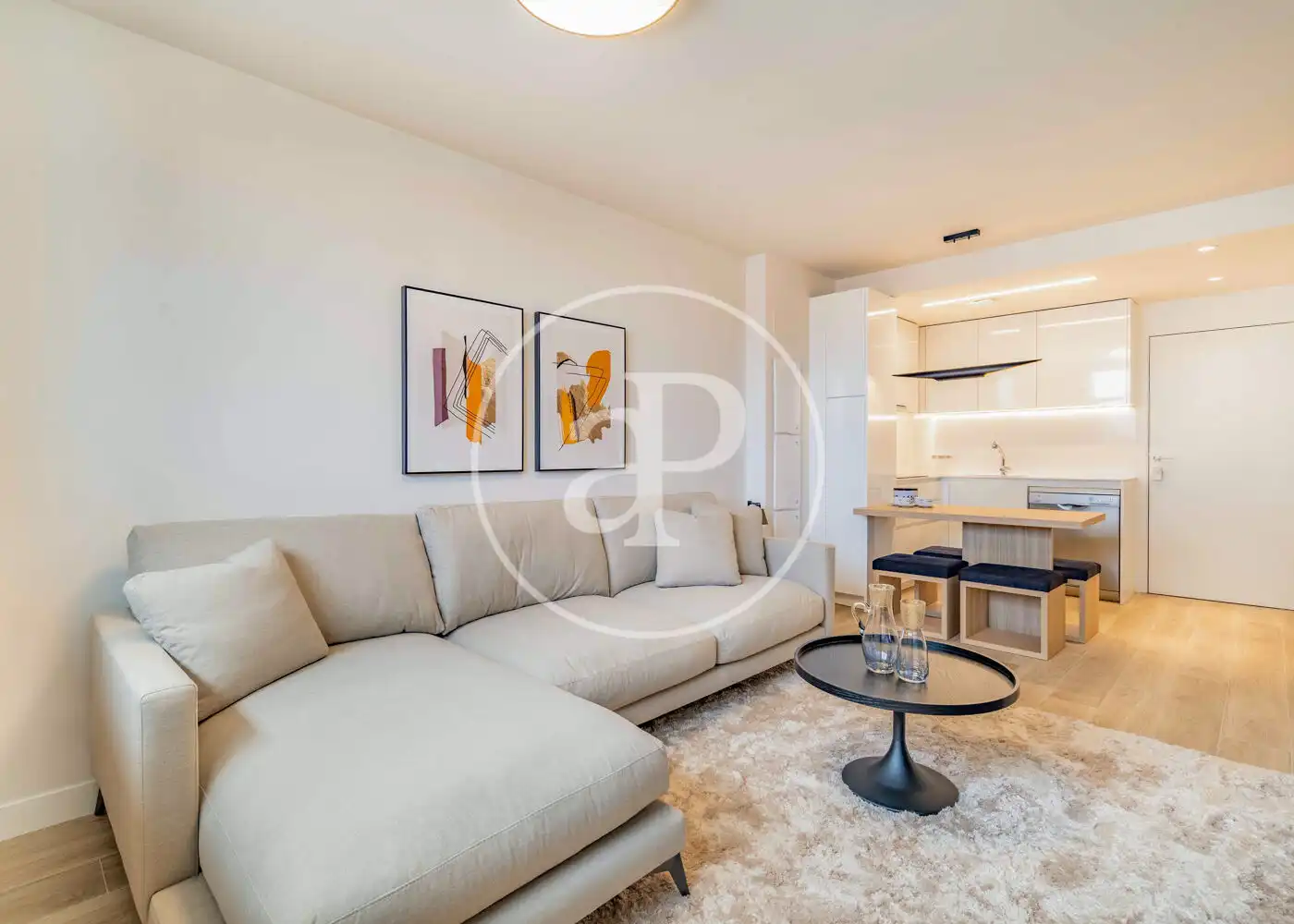 Living room of Flat for rent in Madrid  with Air Conditioner, Heating and Furnished