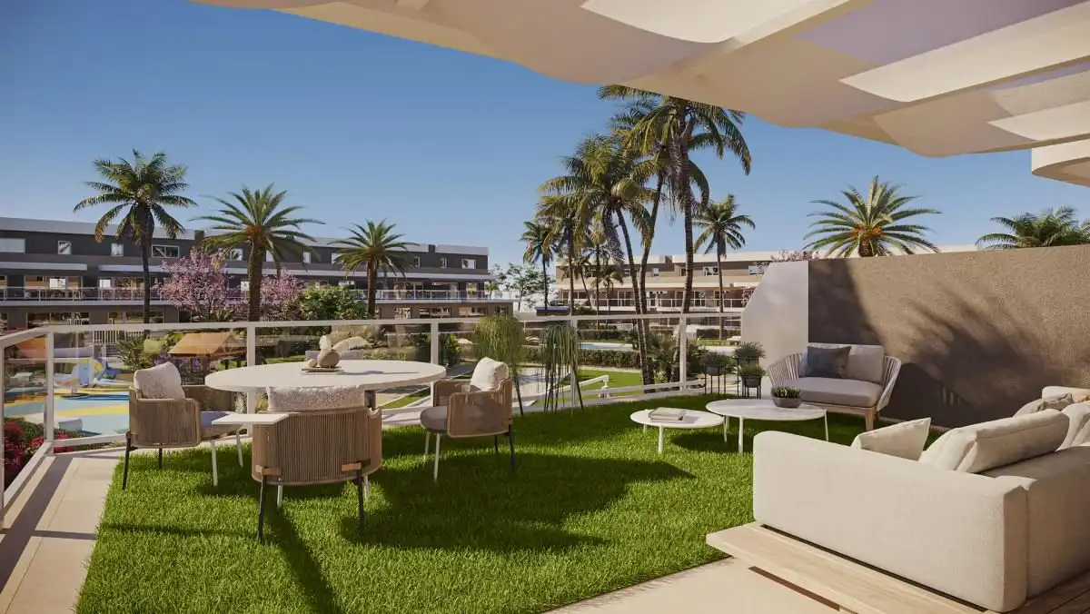 Terraza de Planta baja en venta en Monforte del Cid con Aire acondicionado, Jardín privado y Terraza