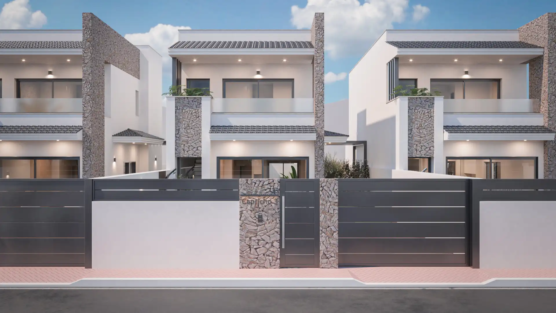 Vista exterior de Casa o xalet en venda en San Pedro del Pinatar amb Jardí privat, Terrassa i Piscina