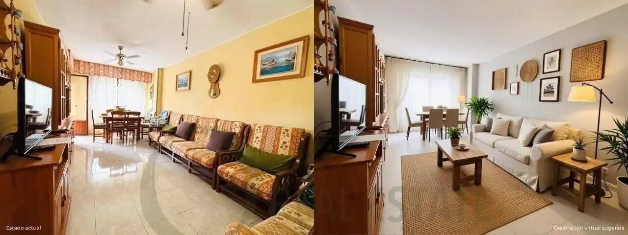 Living room of Flat for sale in El Campello  with Terrace, Furnished and Balcony