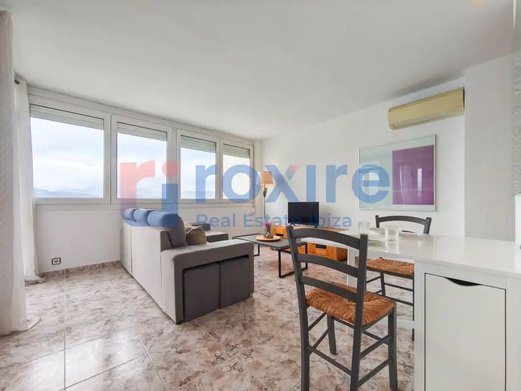 Wohnzimmer von Wohnung zur Miete in Sant Antoni de Portmany mit Klimaanlage, Terrasse und Möbliert