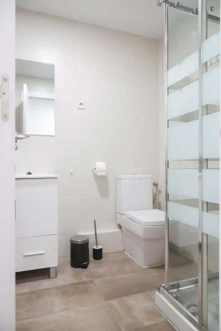 Badezimmer von Wohnungen zur untervermieten in Madrid mit Heizung, Möbliert und Ofen