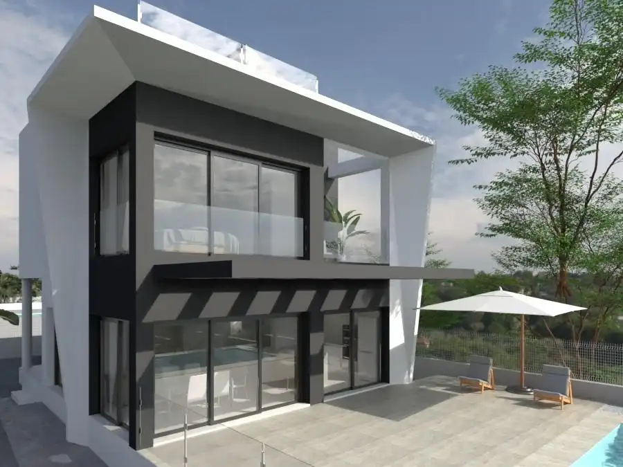 Vista exterior de Casa o chalet en venta en Villajoyosa / La Vila Joiosa con Aire acondicionado, Calefacción y Jardín privado