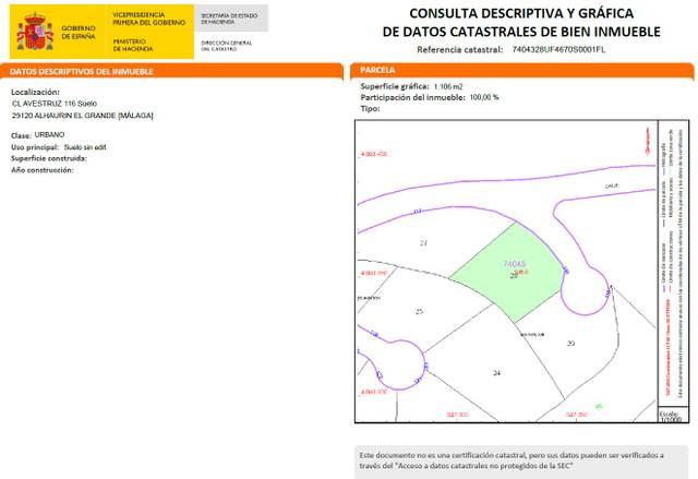 Terreno residencial en Venta en SIERRA GORDA en Villafranco del Guadalhorce