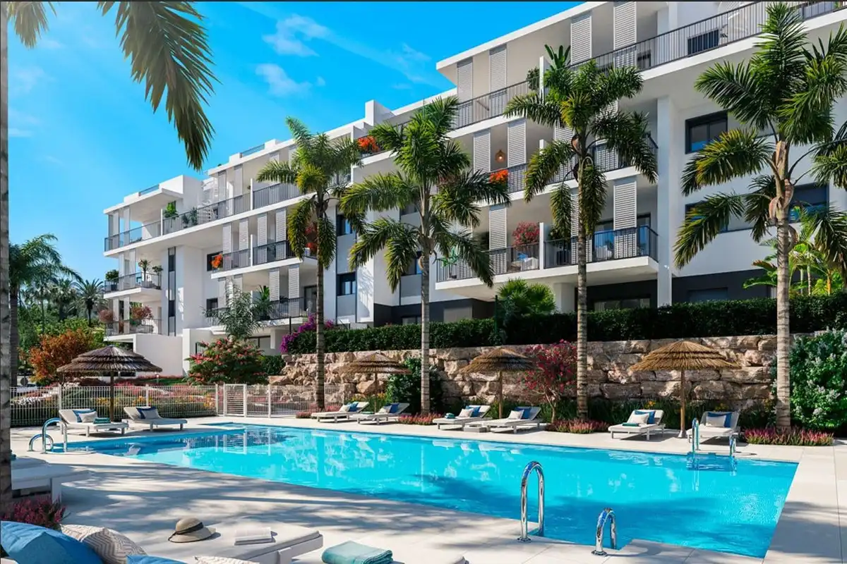 Swimming pool of Apartments for sale in Estepona  with Air Conditioner, Terrace and Storage room
