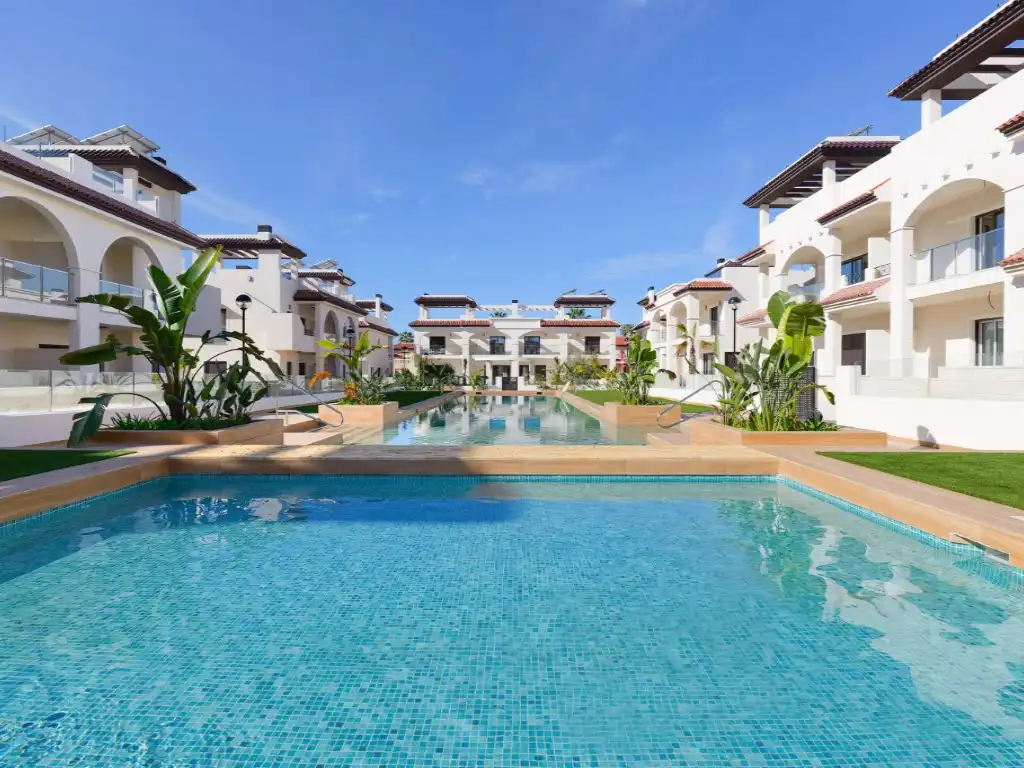 Swimming pool of Apartments for sale in Rojales  with Air Conditioner, Private garden and Community pool