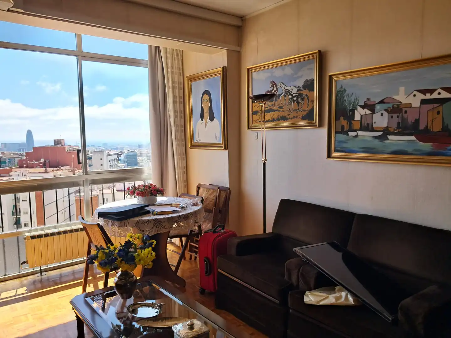 Sala de estar de Ático en venta en Barcelona con Aire acondicionado, Calefacción y Parquet