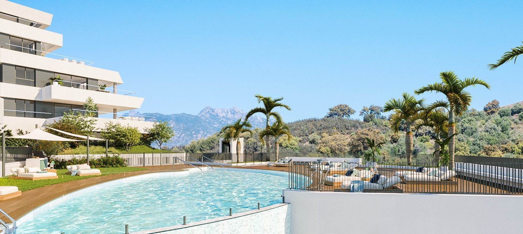 Swimming pool of Flat for sale in Marbella  with Air Conditioner, Terrace and Storage room