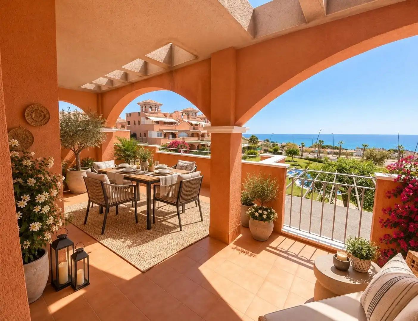 Terraza de Apartamento en venta en Cartagena con Terraza, Amueblado y Piscina comunitaria