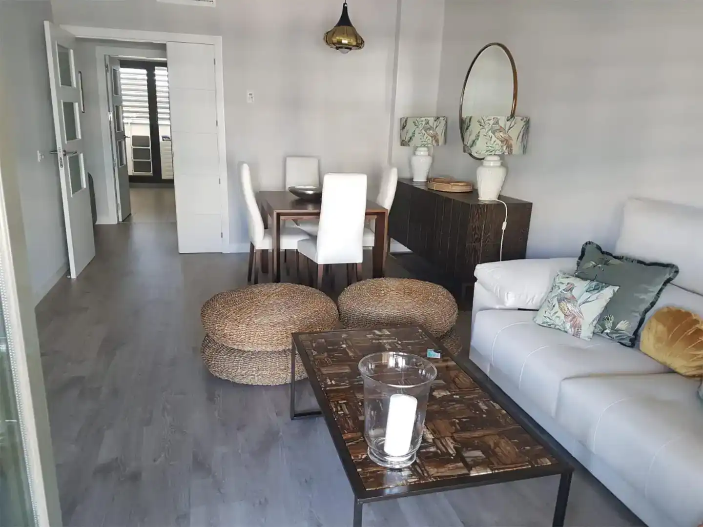 Wohnzimmer von Wohnung zur Miete in Torremolinos mit Klimaanlage, Schwimmbad und Balkon