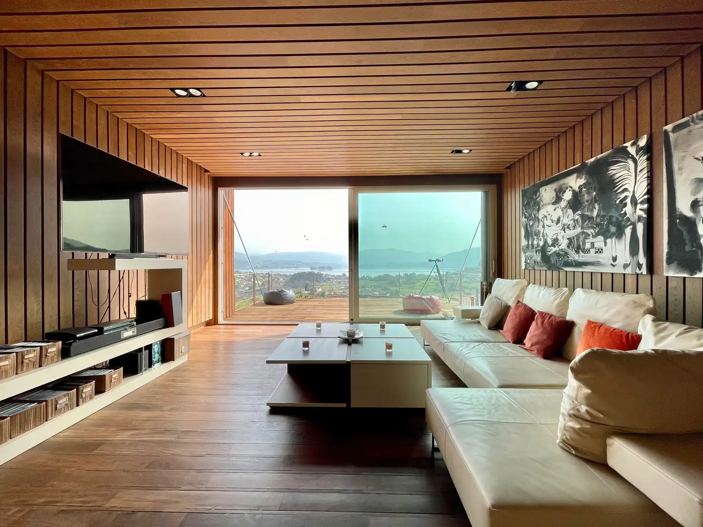 Living room of Houses for rent in Vilaboa  with Private garden, Parquet flooring and Terrace