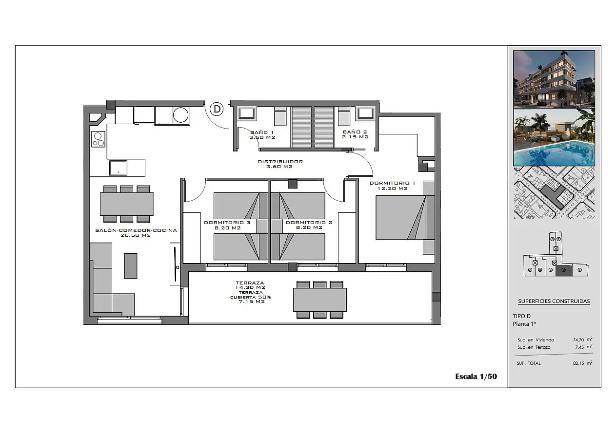Apartament amb terrassa en venda a Santa Pola ciudad, imagen 26