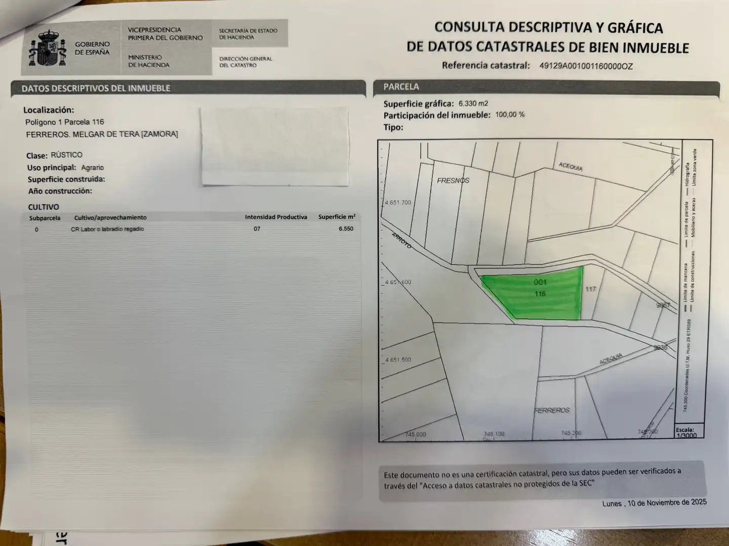Terreno en venta en Melgar de Tera