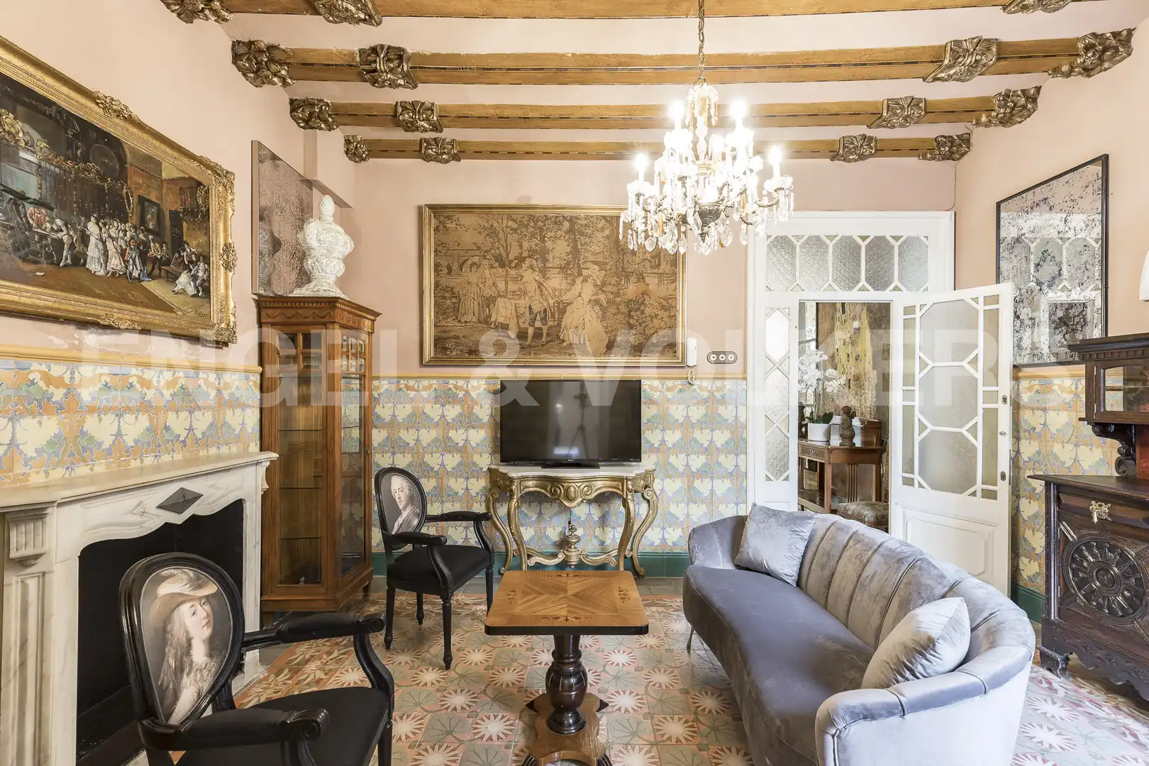 Sala de estar de Finca rústica en venta en Canet de Mar con Aire acondicionado, Calefacción y Jardín privado