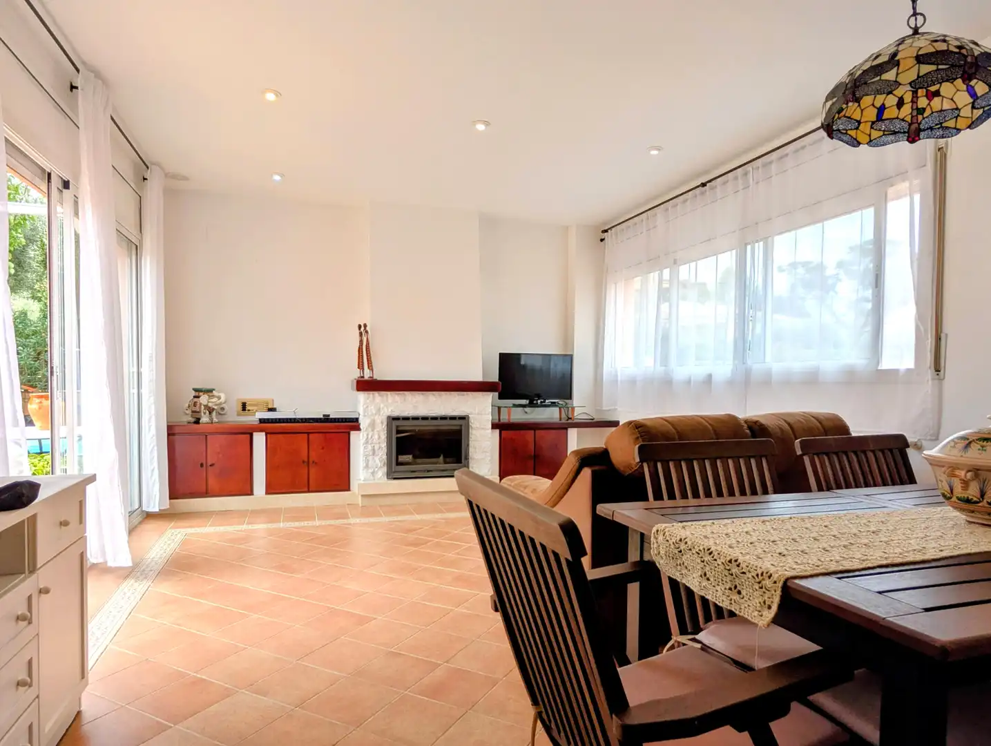Wohnzimmer von Haus oder Chalet zum Verkauf in Calonge i Sant Antoni mit Heizung, Privatgarten und Terrasse