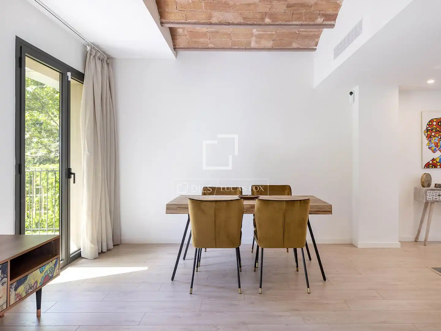 Comedor de Piso de alquiler en Barcelona con Aire acondicionado, Parquet y Terraza