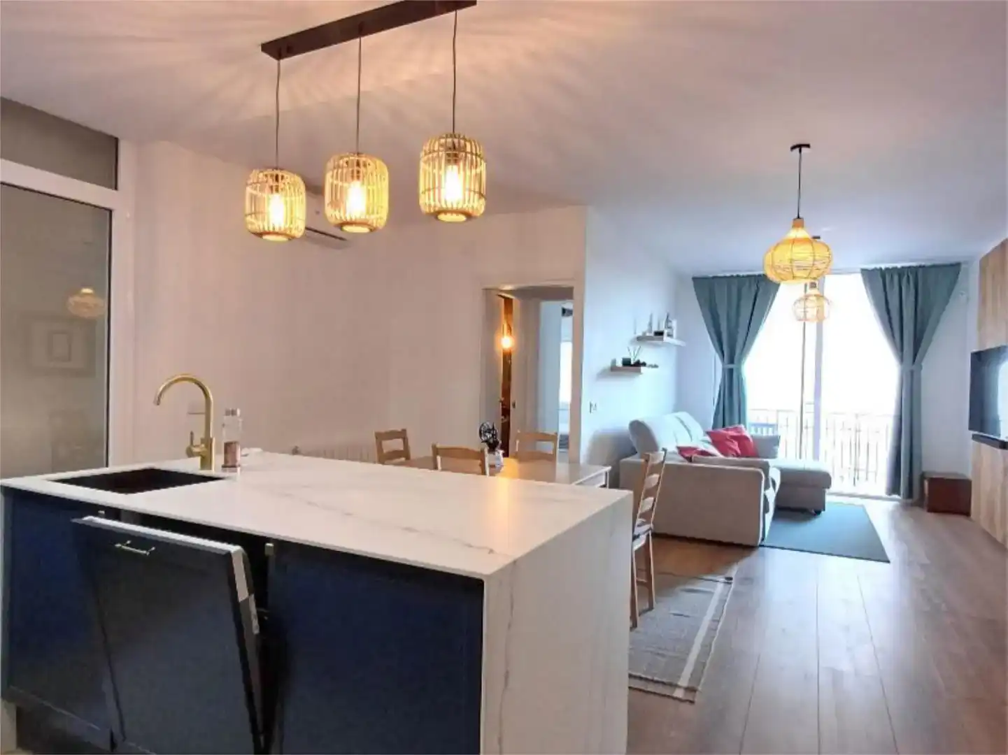 Kitchen of Flat for rent in Badalona  with Air Conditioner and Balcony