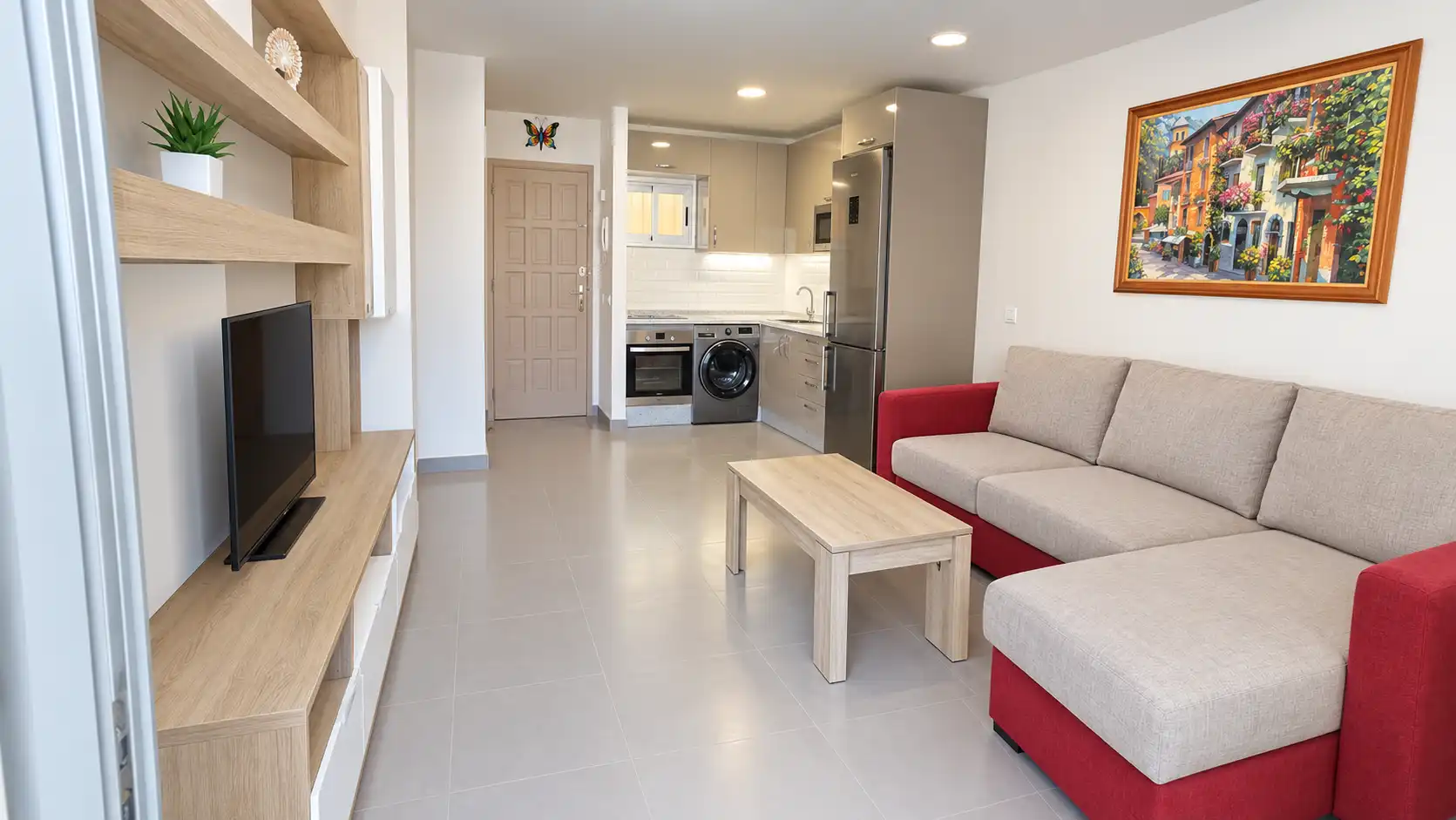 Living room of Flat for rent in Arona  with Air Conditioner and Community pool