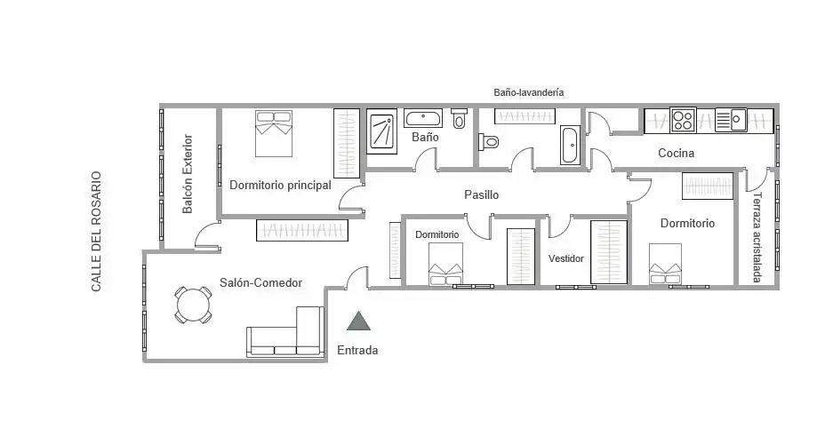 Piso de alquiler en Albacete con Aire acondicionado, Calefacción y Amueblado