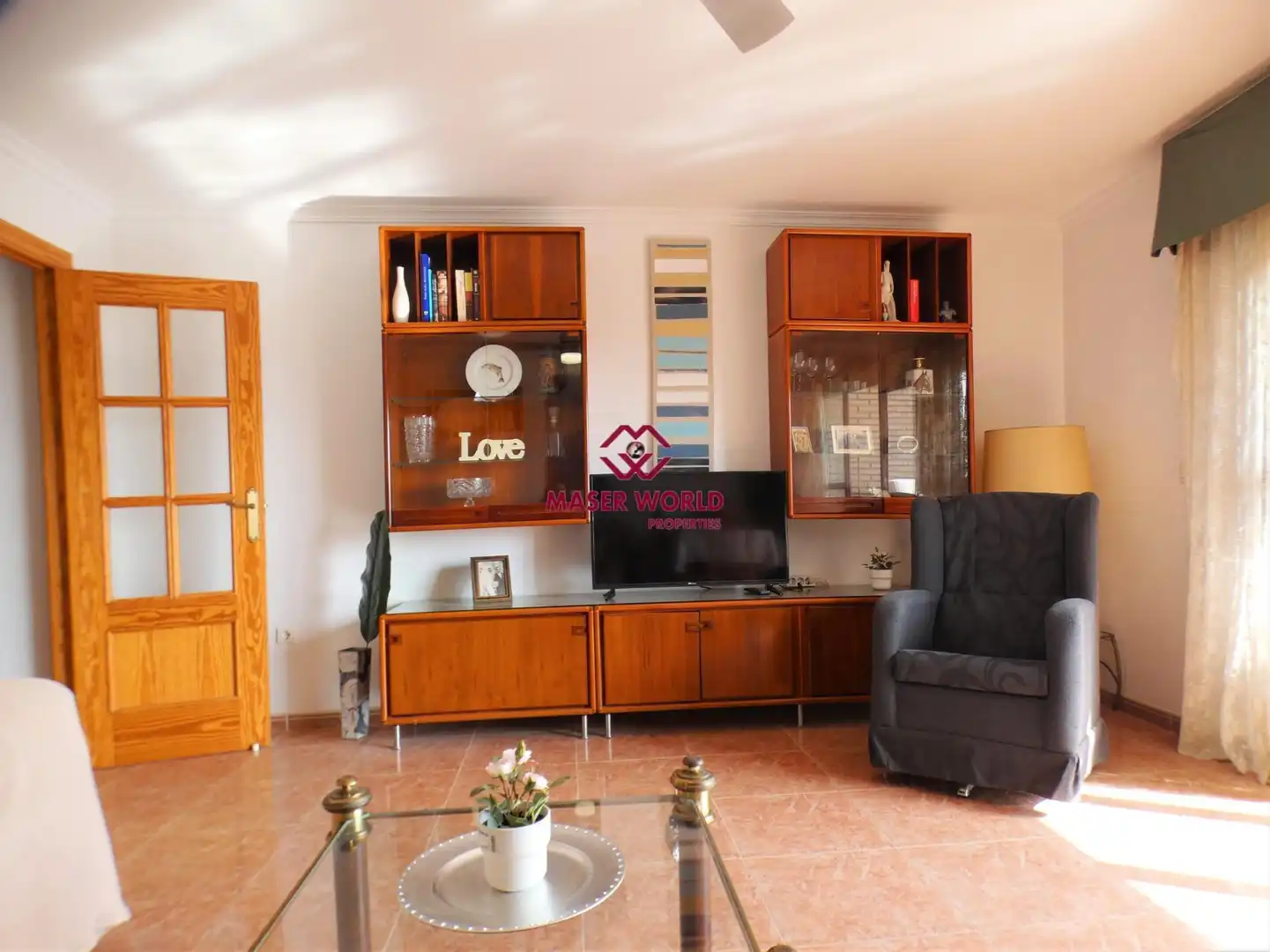 Sala de estar de Apartamento en venta en Mazarrón con Amueblado y Balcón