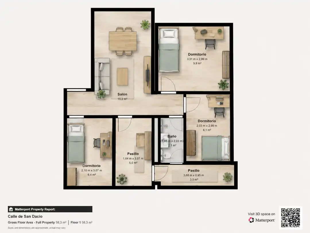 Flat for rent in Madrid  with Air Conditioner and Heating