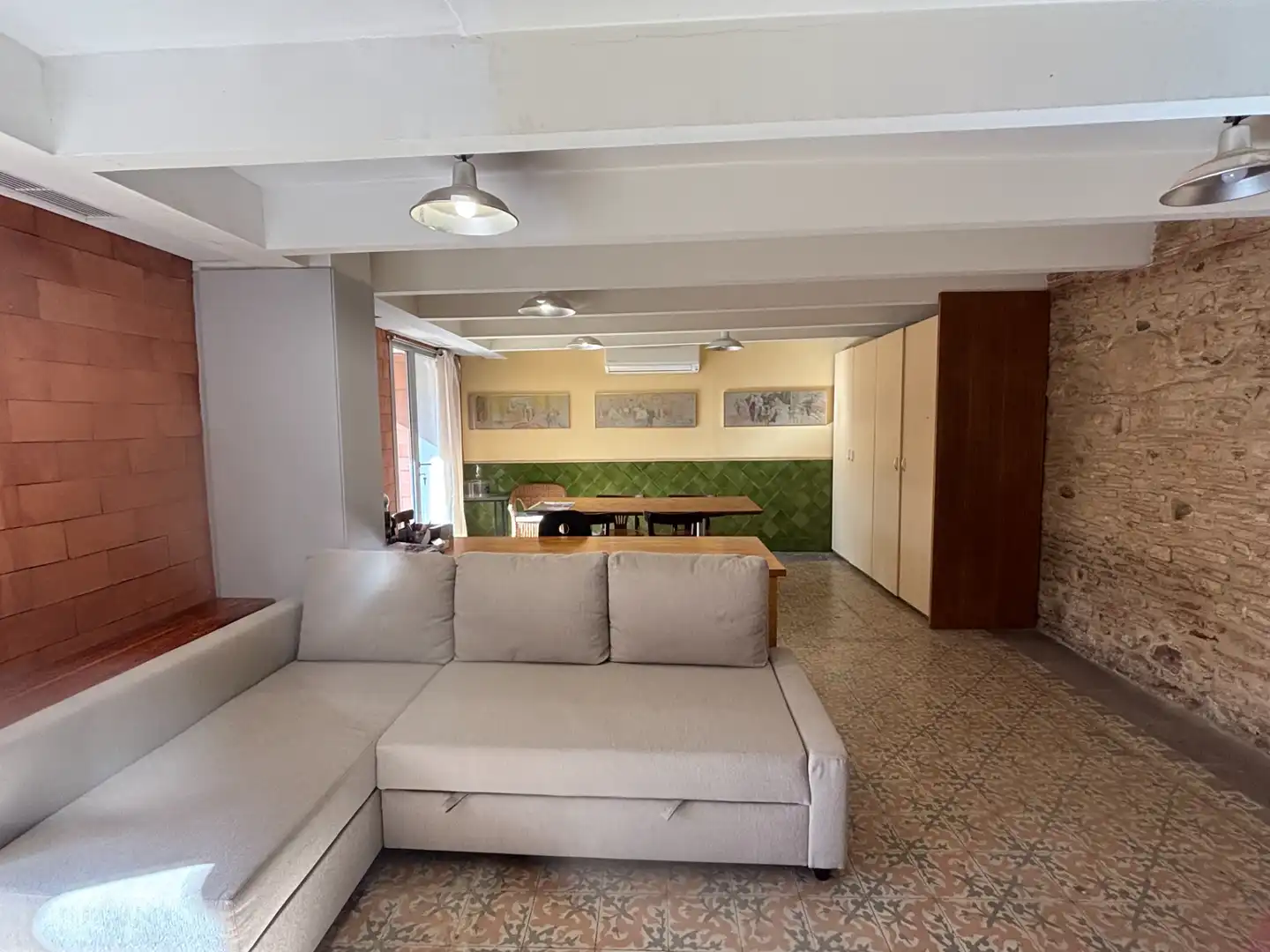 Wohnzimmer von Erdgeschoss zum Verkauf in Terrassa mit Klimaanlage, Heizung und Privatgarten