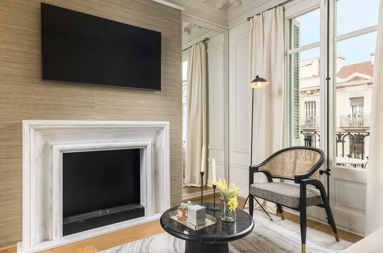 Sala d'estar de Apartament de lloguer en Barcelona amb Aire condicionat, Calefacció i Terrassa