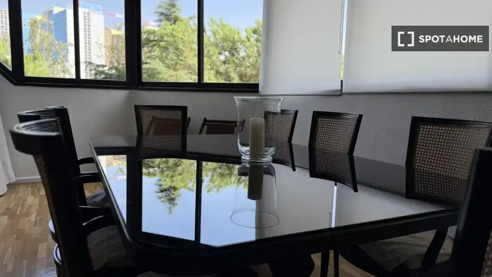 Dining room of Flat for rent in Madrid  with Air Conditioner, Heating and Furnished