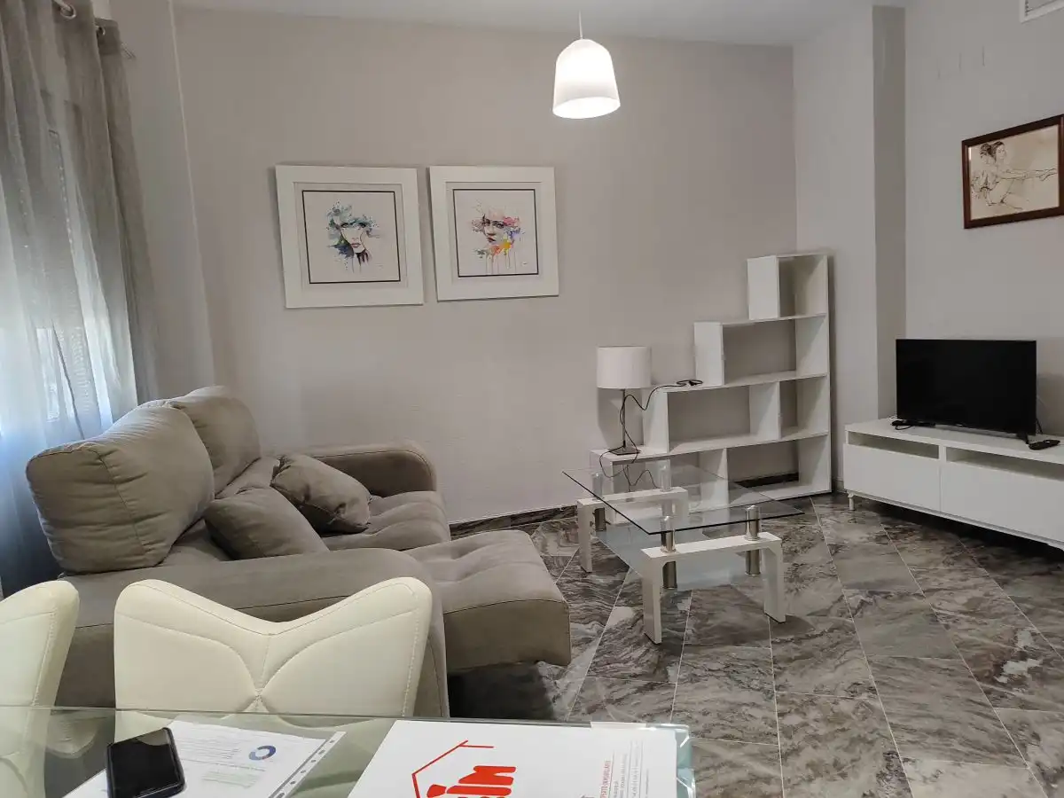 Sala de estar de Piso de alquiler en Huelva con Aire acondicionado, Amueblado y Balcón