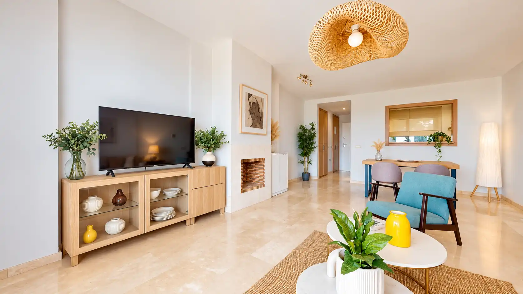 Wohnzimmer von Wohnung zum Verkauf in Casares mit Klimaanlage, Heizung und Terrasse