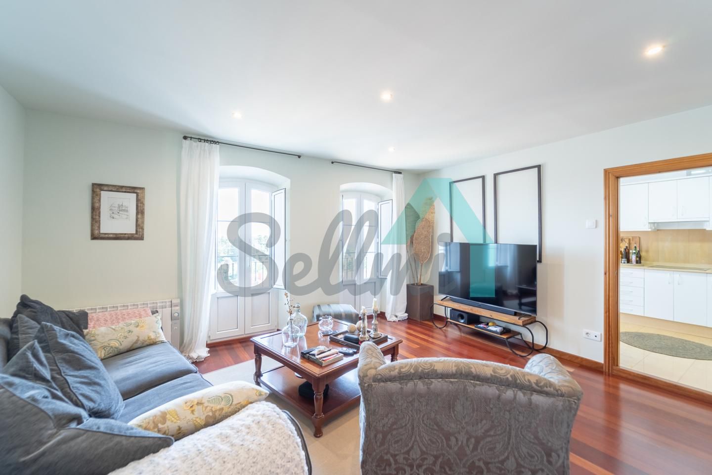 Living room of Flat for sale in Pravia  with Heating, Parquet flooring and Terrace