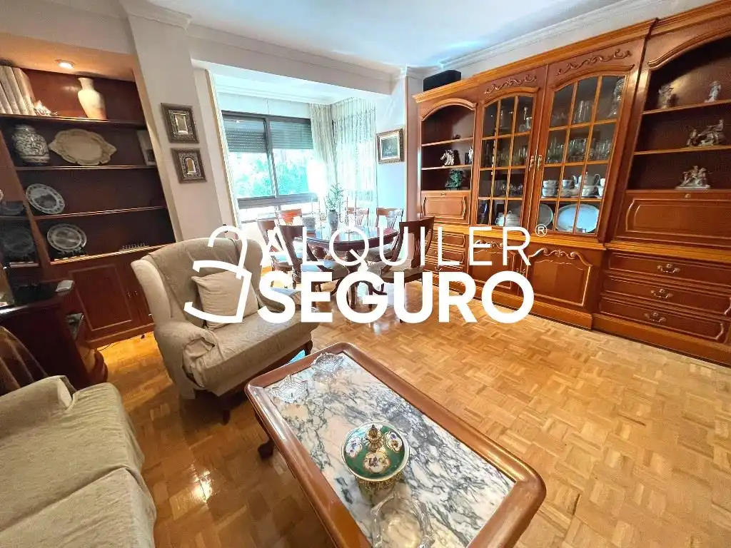 Wohnzimmer von Wohnung zur Miete in Madrid mit Heizung, Terrasse und Möbliert