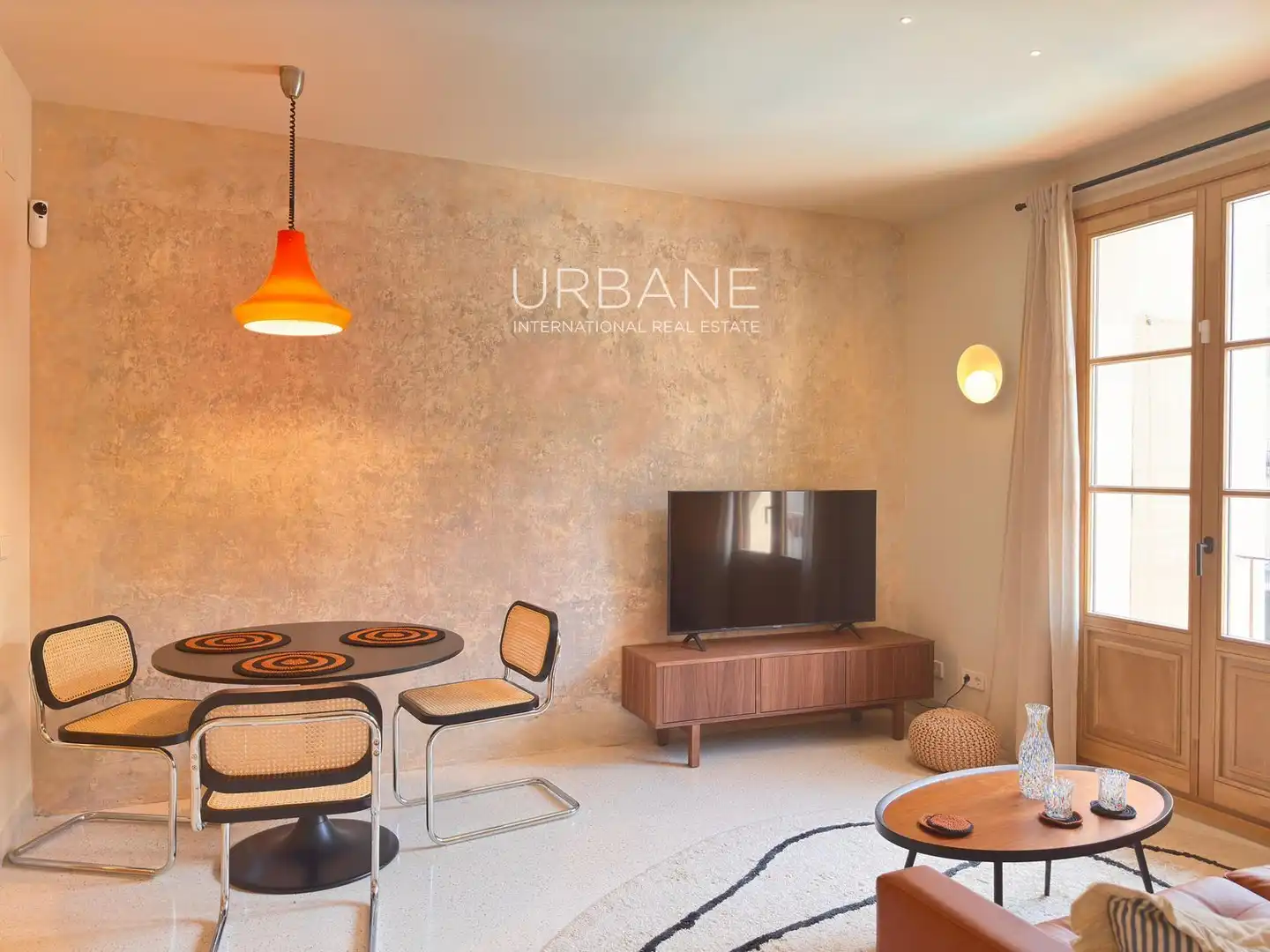 Wohnzimmer von Wohnung zur Miete in Barcelona mit Klimaanlage, Heizung und Terrasse