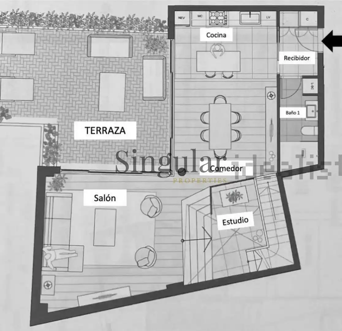 Habitación de Piso en venta en Barcelona con Aire acondicionado, Calefacción y Jardín privado