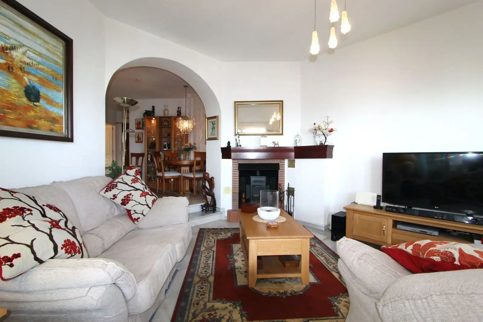 Sala d'estar de Pis en venda en Mijas amb Aire condicionat, Terrassa i Traster