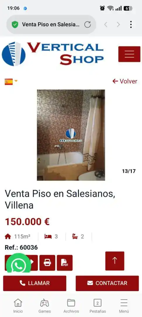 Bany de Pis en venda en Villena amb Balcó