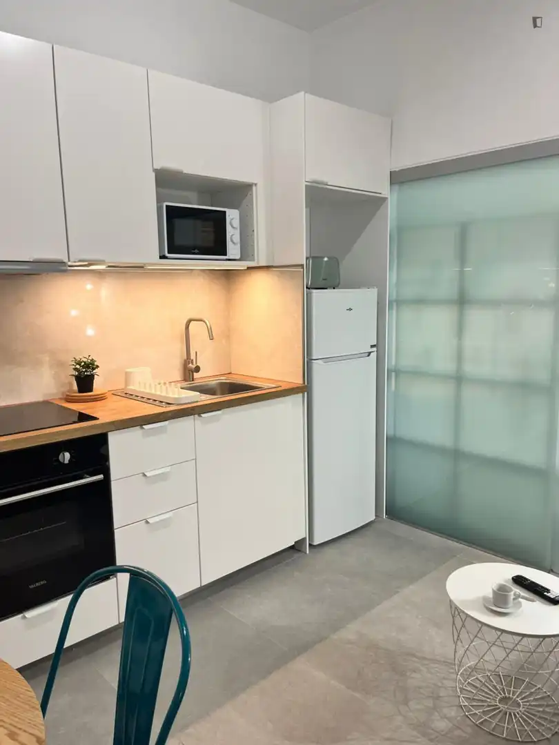Cuina de Apartament de lloguer en Valencia amb Aire condicionat, Moblat i Forn