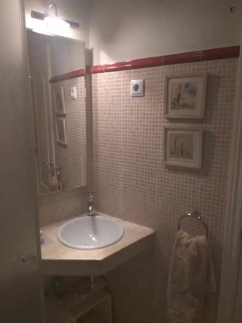 Baño de Apartamento de alquiler en Madrid con Aire acondicionado, Amueblado y Lavadora