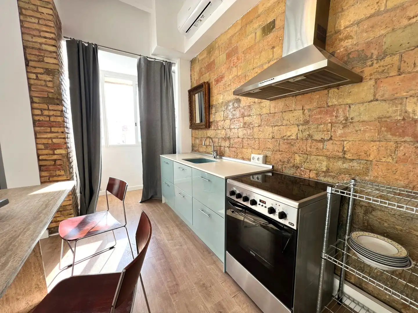 Cocina de Piso de alquiler en Valencia con Aire acondicionado, Calefacción y Amueblado