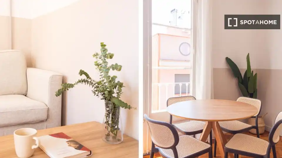 Comedor de Piso para compartir en Barcelona con Aire acondicionado, Calefacción y Amueblado