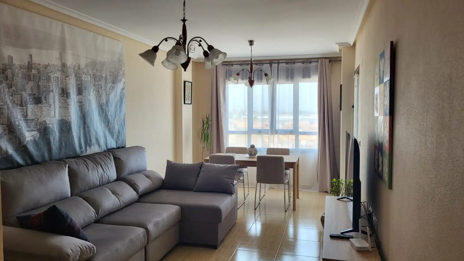 Sala de estar de Ático de alquiler en Sant Joan d'Alacant con Aire acondicionado, Calefacción y Terraza