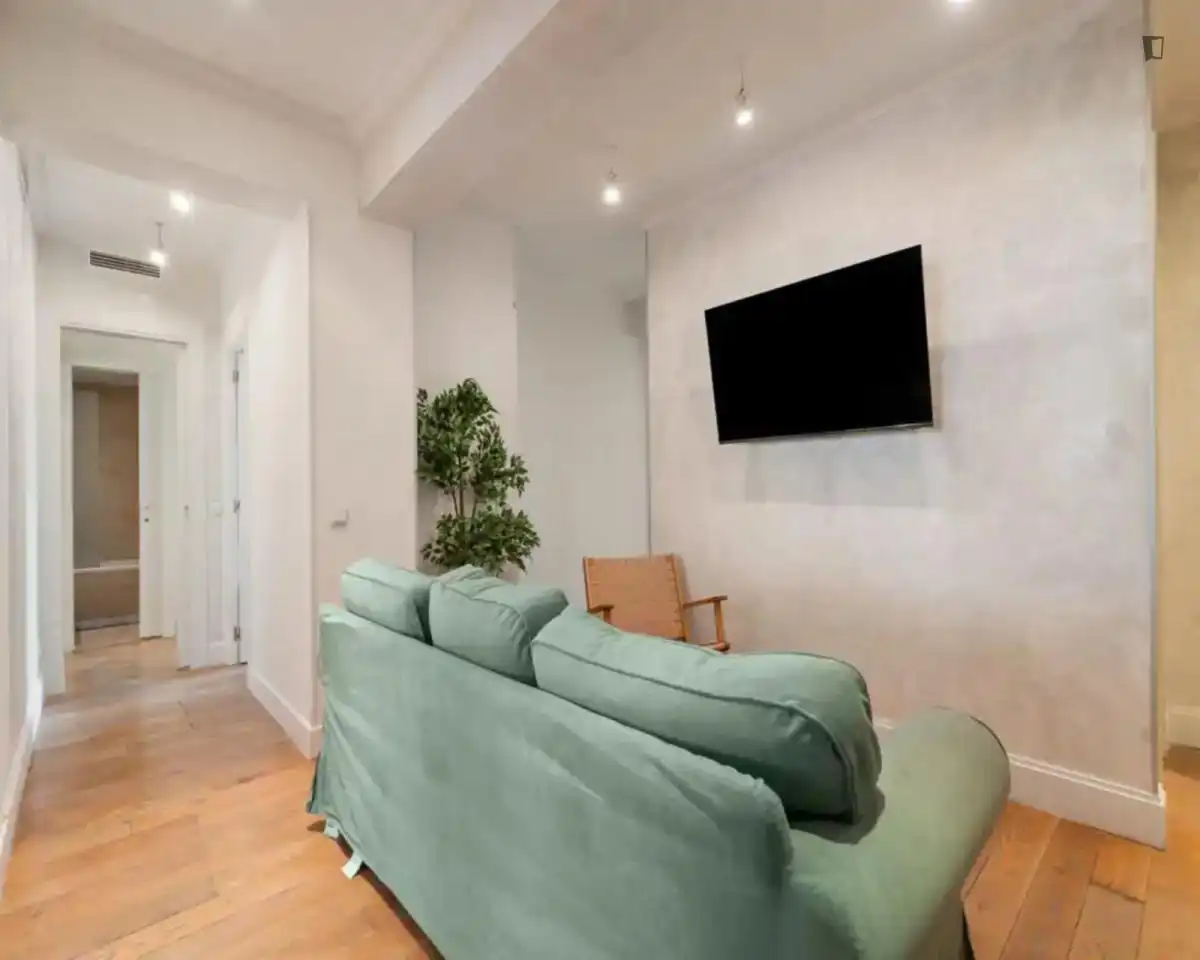 Sala de estar de Apartamento para compartir en Madrid con Aire acondicionado, Calefacción y Amueblado