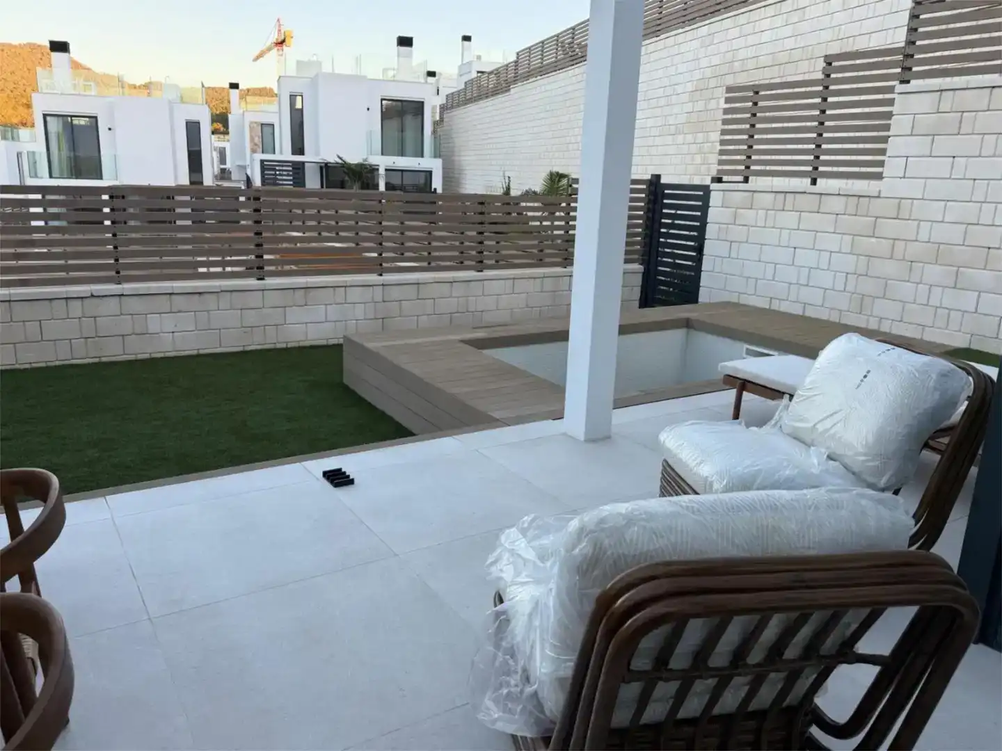 Terrassa de Casa adosada de lloguer en Sant Josep de sa Talaia amb Aire condicionat, Jardí privat i Piscina