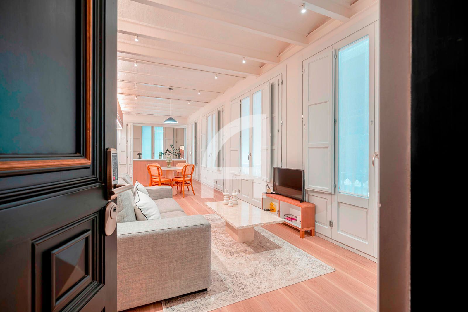 Living room of Flat to rent in  Barcelona Capital  with Air Conditioner, Heating and Parquet flooring
