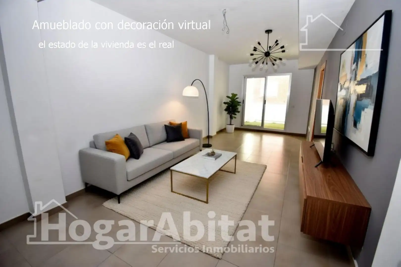 Wohnzimmer von Wohnung zum Verkauf in Massanassa mit Klimaanlage, Heizung und Terrasse