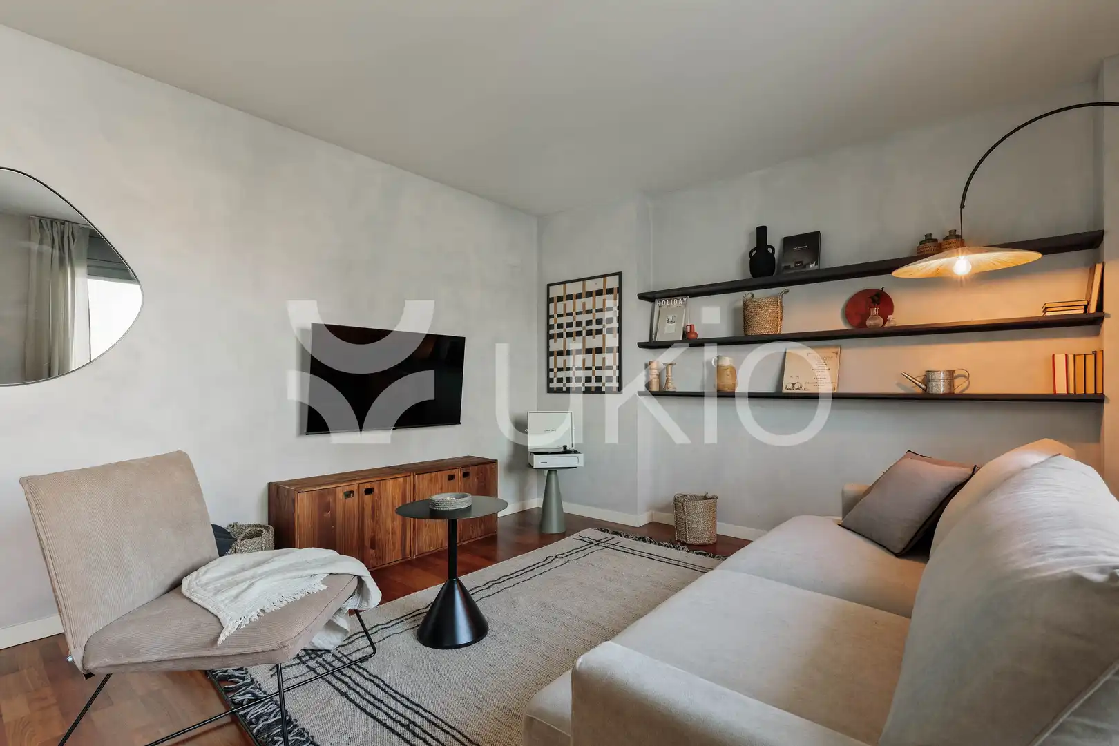 Wohnzimmer von Wohnungen zur Miete in Barcelona mit Klimaanlage, Heizung und Terrasse