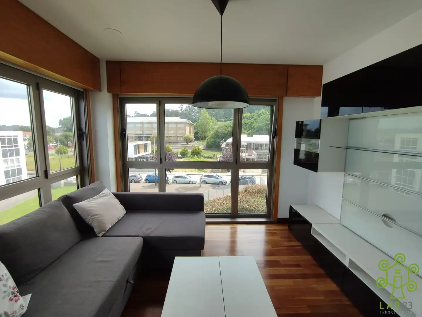 Living room of Flat for rent in Oleiros  with Heating, Parquet flooring and Furnished